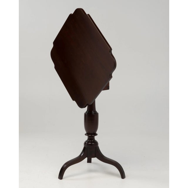 Late 18th Century 18th Century Federal Mahogany Tilt Top Candle Table Antique For Sale - Image 5 of 13