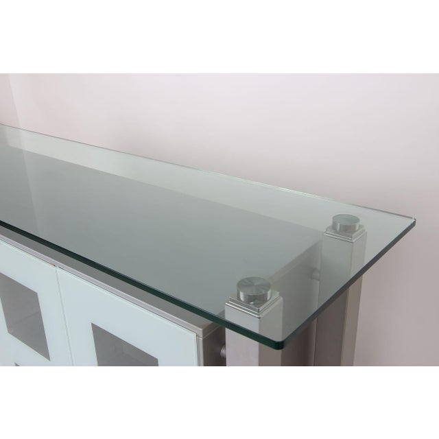 1980s Vintage Sideboard in Steel and Glass from Völker, 1980s For Sale - Image 5 of 12