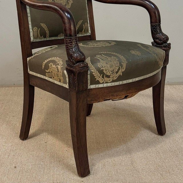 19th Century French Empire Period Mahogany Armchair For Sale - Image 10 of 18