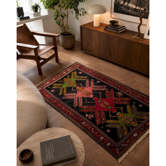 Vintage Caucasian Karabagh Rug in Hand-Knotted Wool with Geometric Medallions, 1980s For Sale - Image 3 of 10