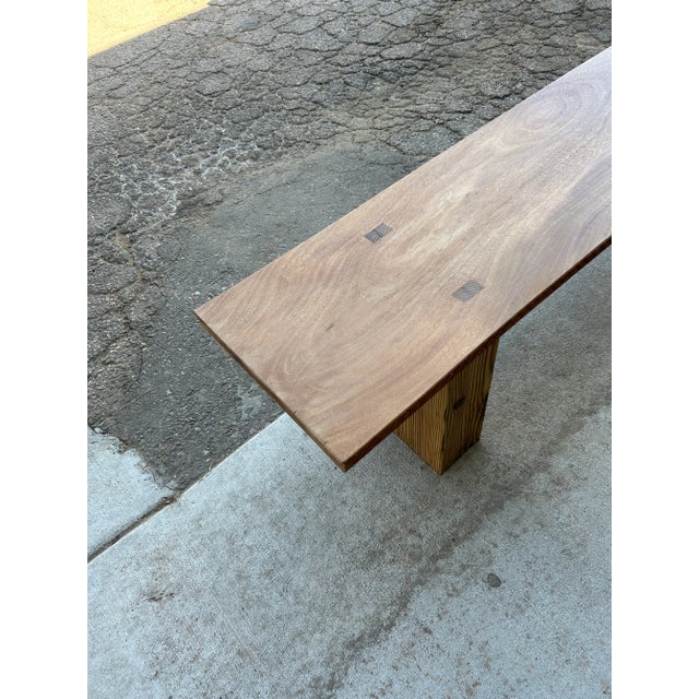 1990s Long Rustic Wooden Bench For Sale - Image 12 of 12