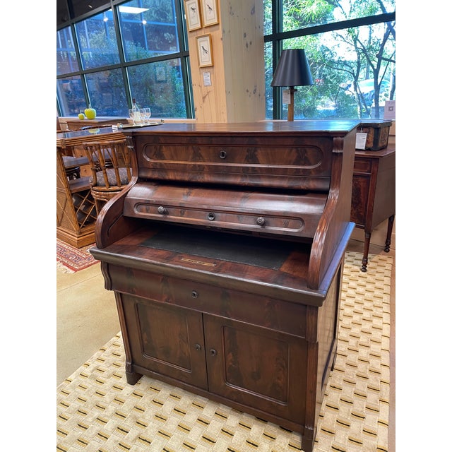 Antique 19th Century Mahogany Roll Top Writing Desk For Sale - Image 4 of 12