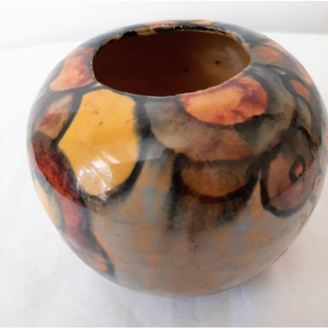 Mid 20th Century Abstract Ceramic Pottery Bowl Vase Moorcroft Style For Sale - Image 5 of 7