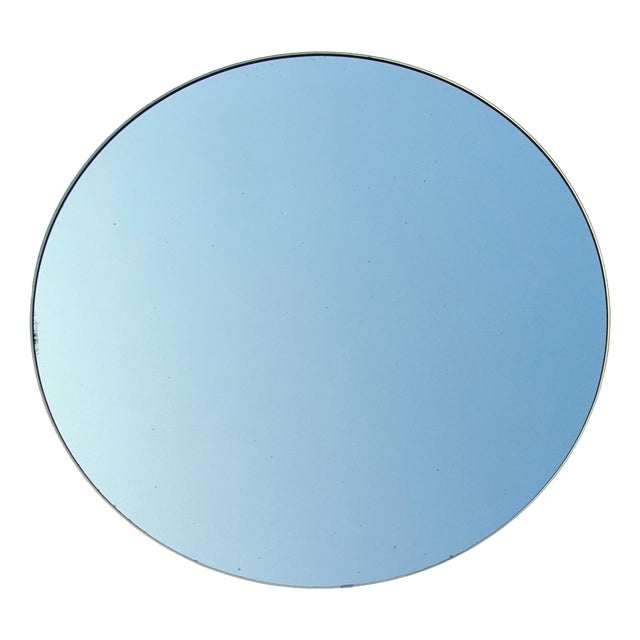 Vintage Round Wall Mirror in Chrome, 1970s For Sale