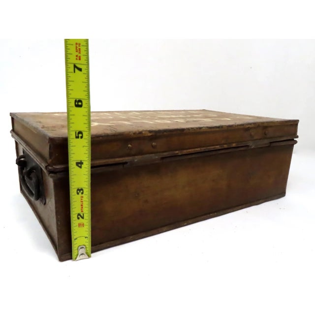 Hand Made Antique Mid 19th Century Grain Painted Steel Cash & Document Box For Sale - Image 10 of 13