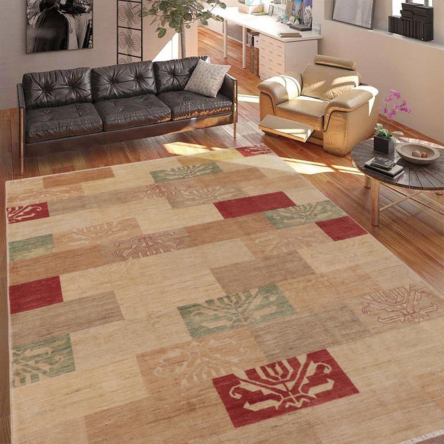 Transform your home's interior with a stunning hand-knotted Gabbeh rug. These rugs are meticulously crafted with bold...