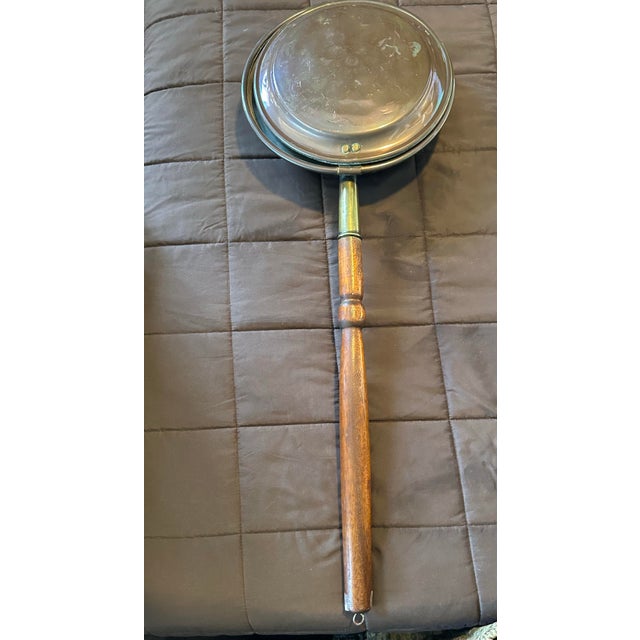This authentic 19th-century bed warmer features a beautifully aged copper warming pan and a long, hand-turned hardwood...