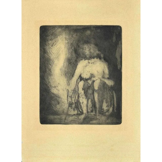 The Fisherwoman is an original etching realized by Giacomo Manzù in 1960s. Numbered on the lower left. Ed. 10/12. The...