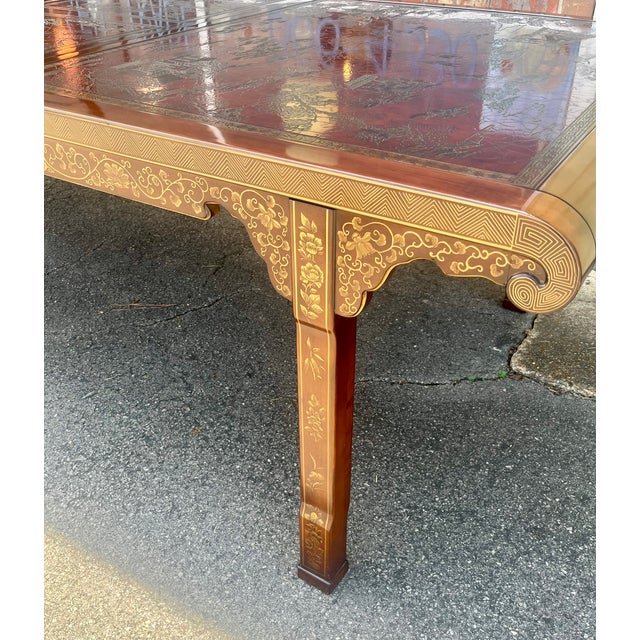 Brown Late 20th Century Heritage Furniture "Ming Treasure" Chinoiserie Extension Dining Table - 2 Leaves For Sale - Image 8 of 18