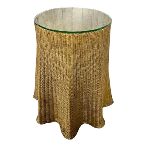 Trompe l'Oeil Draped Wicker "Ghost" Side Table