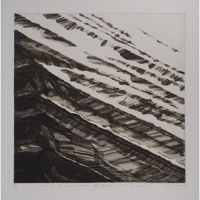 Françoise Bicaut, The Water of the Moon Will Leave Its Plates in the Desert, 1982, Original Etching For Sale - Image 10 of 10