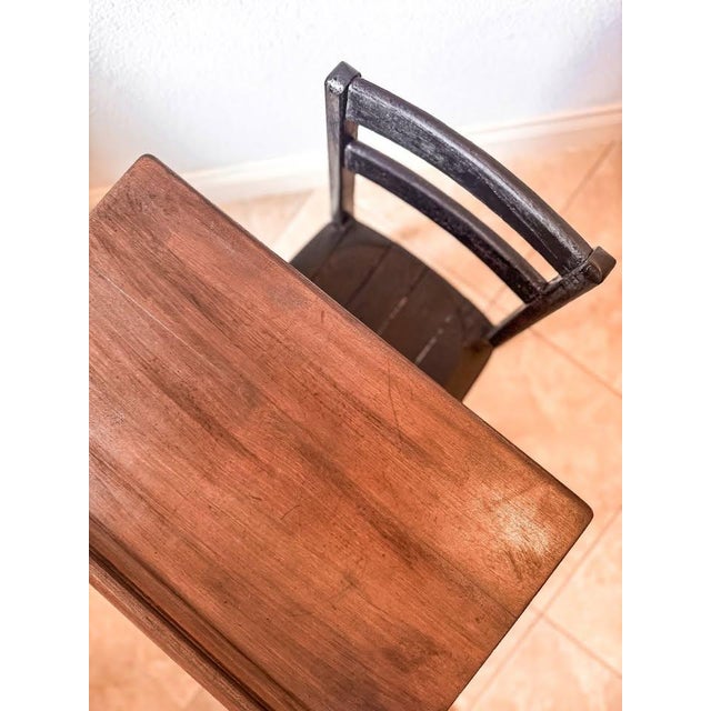 Antique Chandler Child’s School Desk With Cast Iron Base For Sale - Image 4 of 16