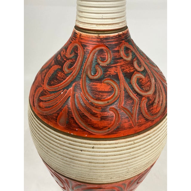 Orange 1960 Vintage Ceramic Table Lamps by Regal Lamps For Sale - Image 8 of 10