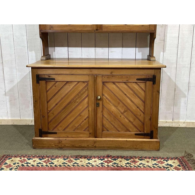 Wood English Cupboard in Fir and Walnut, 1930s For Sale - Image 7 of 16