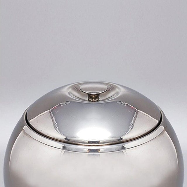 Metal Ice Bucket in Stainless Steel by Aldo Tura for Macabo, 1960s For Sale - Image 7 of 9