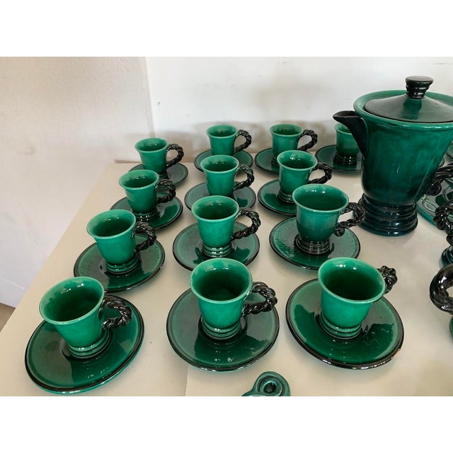 20th Century Glazed Stoneware Tea and Coffee Service by Marius Giuge, Set of 46 For Sale - Image 5 of 12