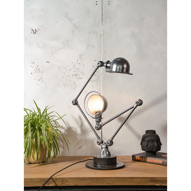 Vintage French Industrial Table Lamp by Jean Louis Domecq, 1950s For Sale - Image 11 of 17
