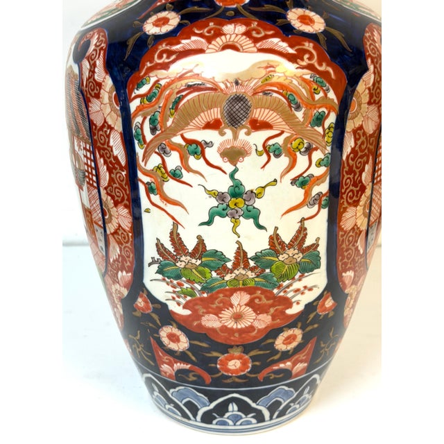 Large Meiji Period Imari Porcelain Garden Landscape Vase, Attributed to Fukagawa For Sale In West Palm - Image 6 of 16