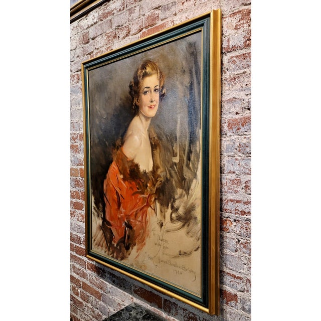 Howard Chandler Christy-1930 Portrait of an American Model -Oil Painting For Sale - Image 9 of 11
