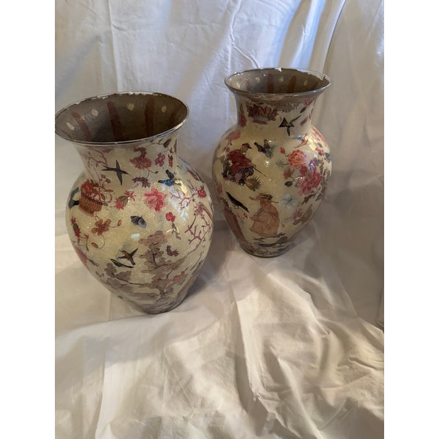 Pair of 19th Century Decalcomanis Vases For Sale - Image 4 of 12