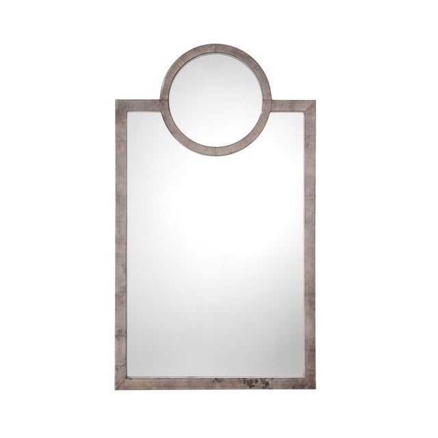 Keystone Mirror, Dove Ash Grey Vellum For Sale