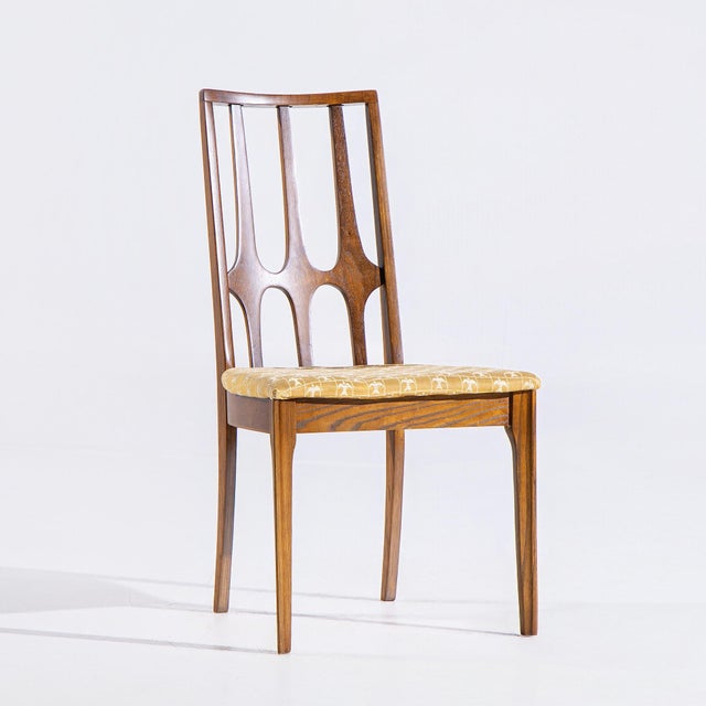 Broyhill Brasilia Broyhill Brasilia Mid Century Walnut Side Dining Chairs - Pair For Sale - Image 4 of 12