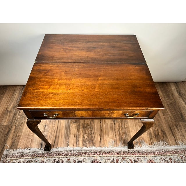 Wood Antique Georgian Style Chippendale Game Table C. Early 20th Century For Sale - Image 7 of 9