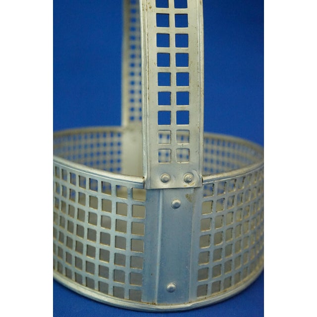 Art Deco Basket in Aluminum with Perforations attributed to Josef Franz Maria Hoffmann for Wiener Werkstätte, Austria, 1920s For Sale - Image 14 of 18