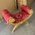 Red Small Bench French Style With Gold Details For Sale In Miami - Image 6 of 6