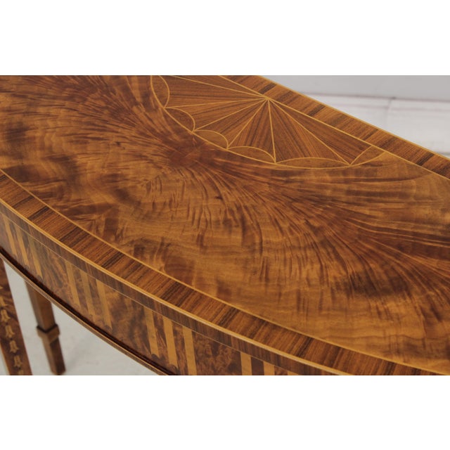 Theodore Alexander Inlaid Demilune Table For Sale - Image 13 of 18