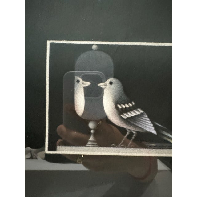Contemporary Avati La Fascination Du Miroir 1986 Signed Numbered 41/85 Bird Surrealist Print For Sale - Image 3 of 10