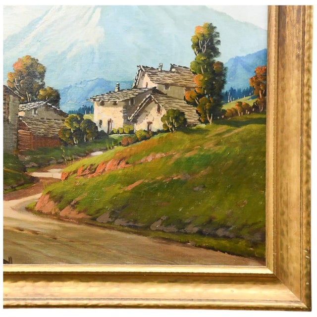 Contemporary Framed and Signed A. Carravetta Italian Village Landscape Painting For Sale - Image 3 of 5