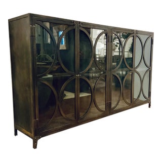 Industrial Modern Tall Geometric Display Cabinet For Sale