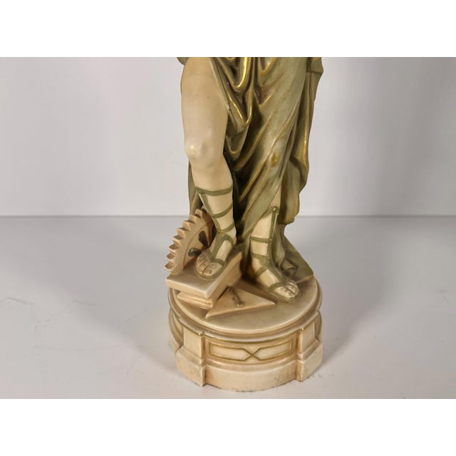 Early 20th Century Royal Dux Neoclassical Female Labor Goddess Figurine For Sale - Image 6 of 10