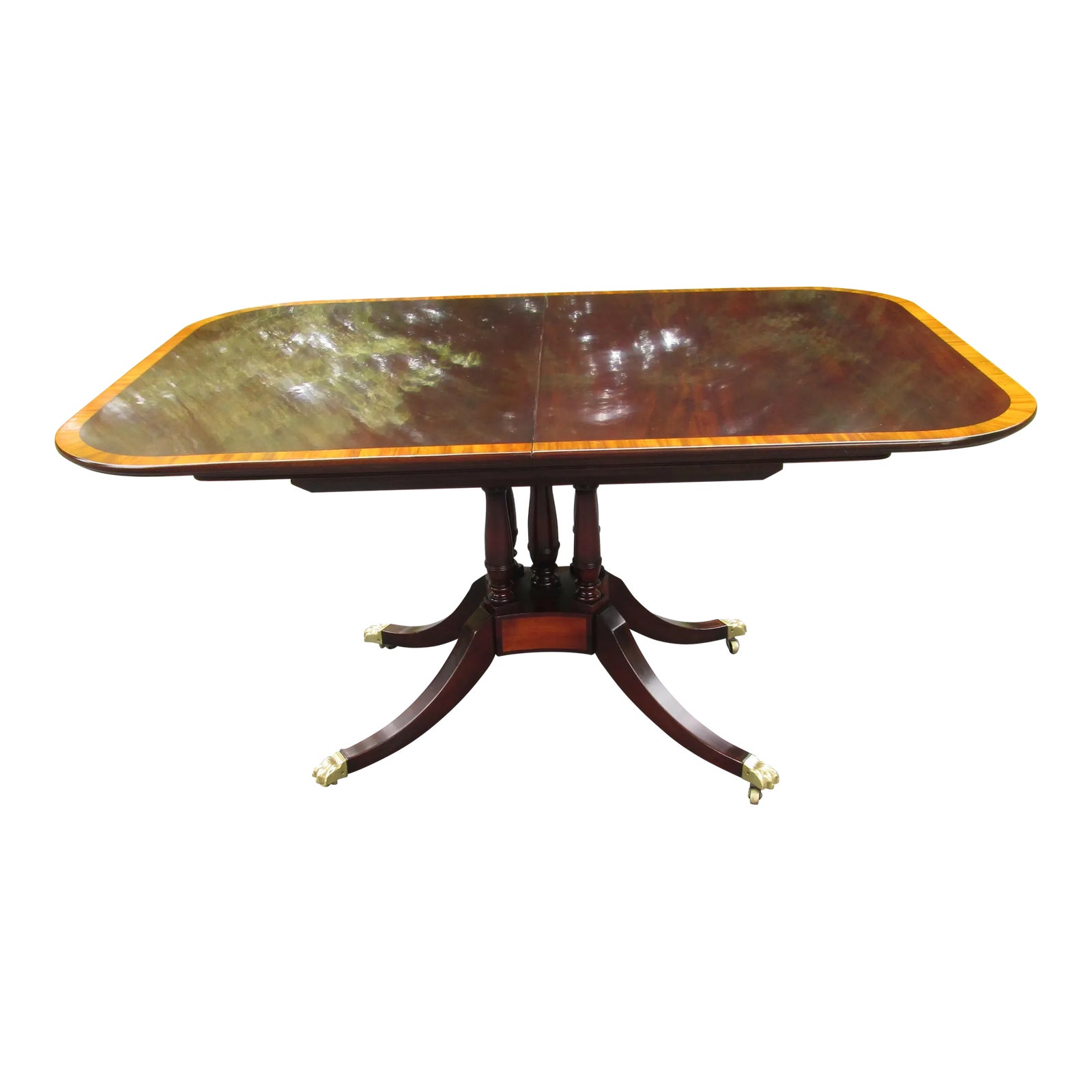 1940s Mahogany Banded Dining Table by Beacon Hill | Chairish