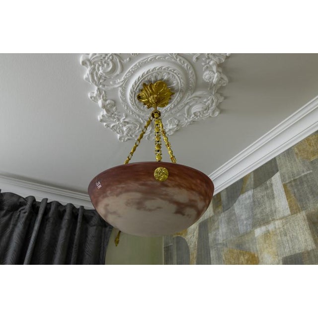 Purple Pendant Light with White and Burgundy Glass from Muller Frères Luneville, 1920s For Sale - Image 8 of 18