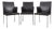 Jason Chair Set in Leather Black from Walter Knoll / Wilhelm Knoll, Set of 3 For Sale