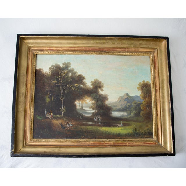 French School, Fêtes Galantes in a Park, 19th Century, Oil Paintings on Canvas For Sale - Image 4 of 8