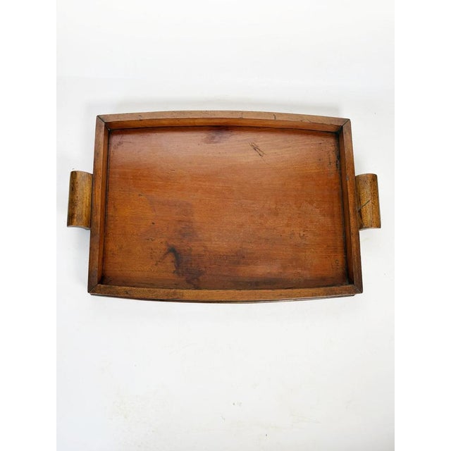 Art Deco Rectangular Wooden Tray with Handles, France, 1930s For Sale - Image 3 of 12