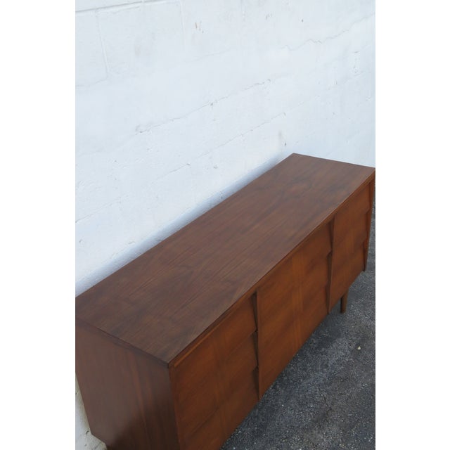 Mid Century Modern Inlay Low Long Dresser Bathroom Vanity 6264 For Sale - Image 10 of 18