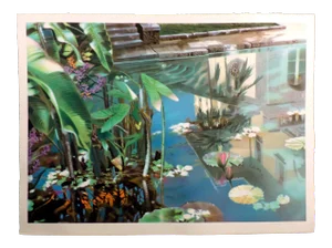 1980s "Tangled Reflection" Interior Scene Signed Numbered Lithograph Art Print by David Kessler