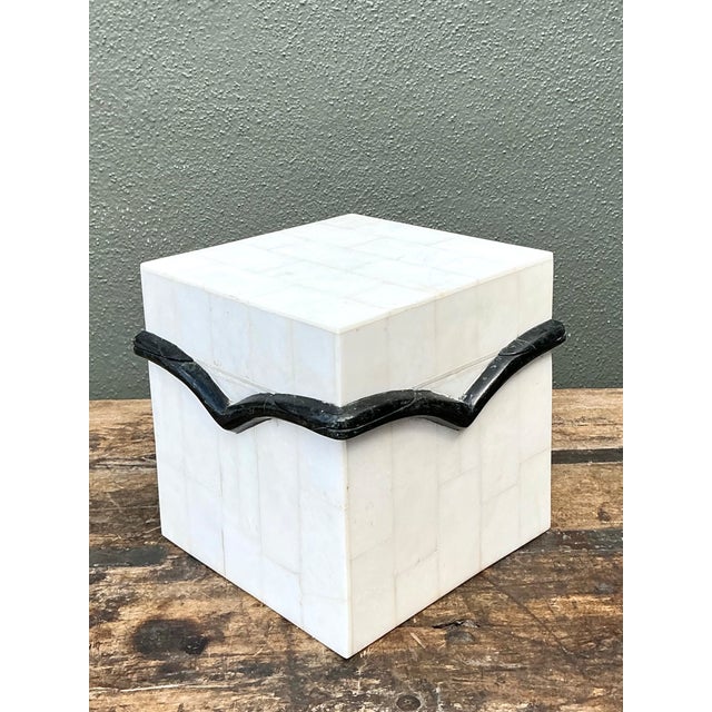 Vintage Black and White Stone Box For Sale - Image 4 of 12