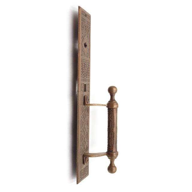 Traditional Russell & Erwin Antique 12.5 In. Bronze Aesthetic Door Pull For Sale - Image 3 of 9
