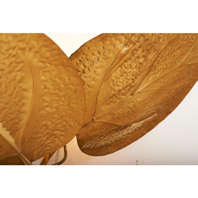 Vintage Italian Double Golden Leaf Sconce from Tommaso Barbi, 1970s For Sale - Image 9 of 14