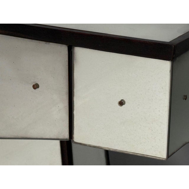 Mid-Century Modern Style, Painted Wood, Distressed Glass, Mirrored Nightstands For Sale - Image 10 of 14