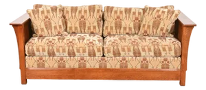 Stickley Mission Oak Arts and Crafts Spindle Sleeper Sofa