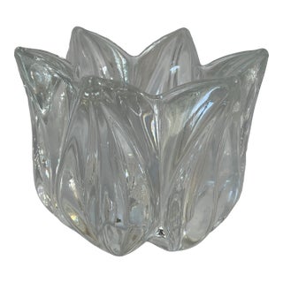 Orrefors Swedish Glass Tulip Votive Candle Holder For Sale