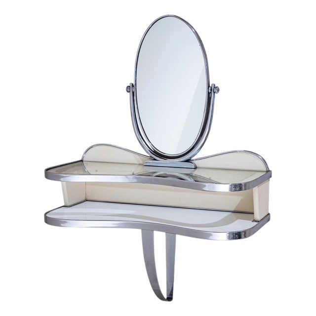 Wall-mounted Vanity Console with Mirror by Gio Ponti, Italy, 1930s For Sale