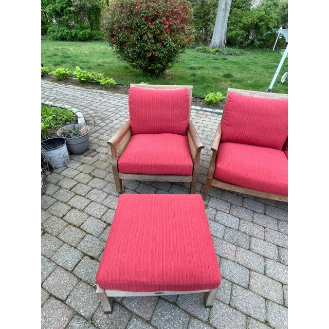 Gloster Anassa Outdoor Teak Wood Double Caned Patio Set Chairish