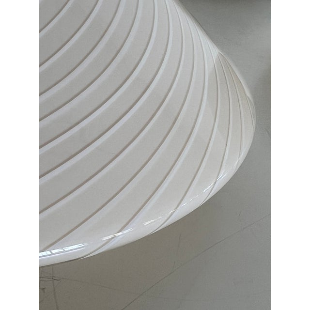 1970s Mid-Century Italian Murano Glass Flush Mount with Swirl Glass, 1970s For Sale - Image 5 of 17